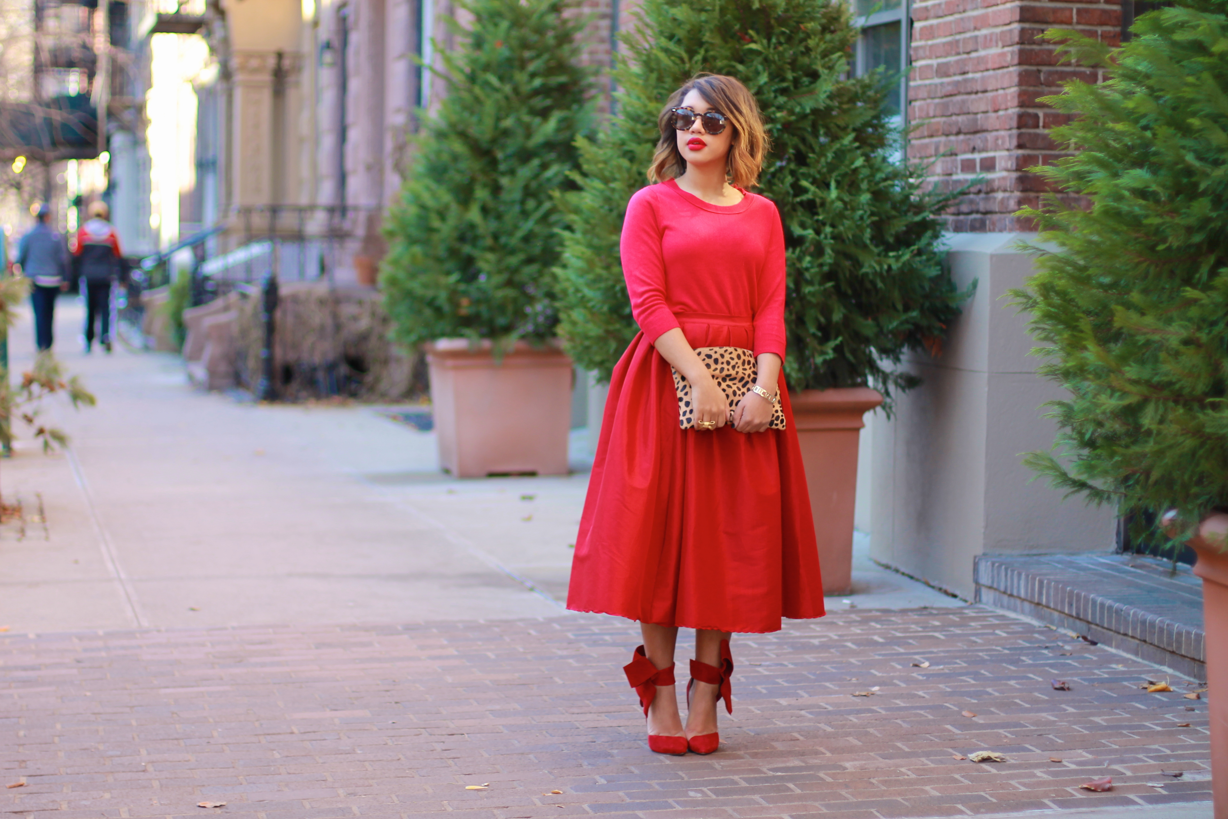 red dress red shoes red skirt red outfit holiday outfit red midi skirt full red midi skirt red midi skirt full midi skirt midi skirt red blogger look all red blogger look red look red outfit red style all red blogger look black fashion blogger black fashion blogger fashion blogger red bow shoes big red bow holiday look what to wear to a holiday party holiday party style holiday style 