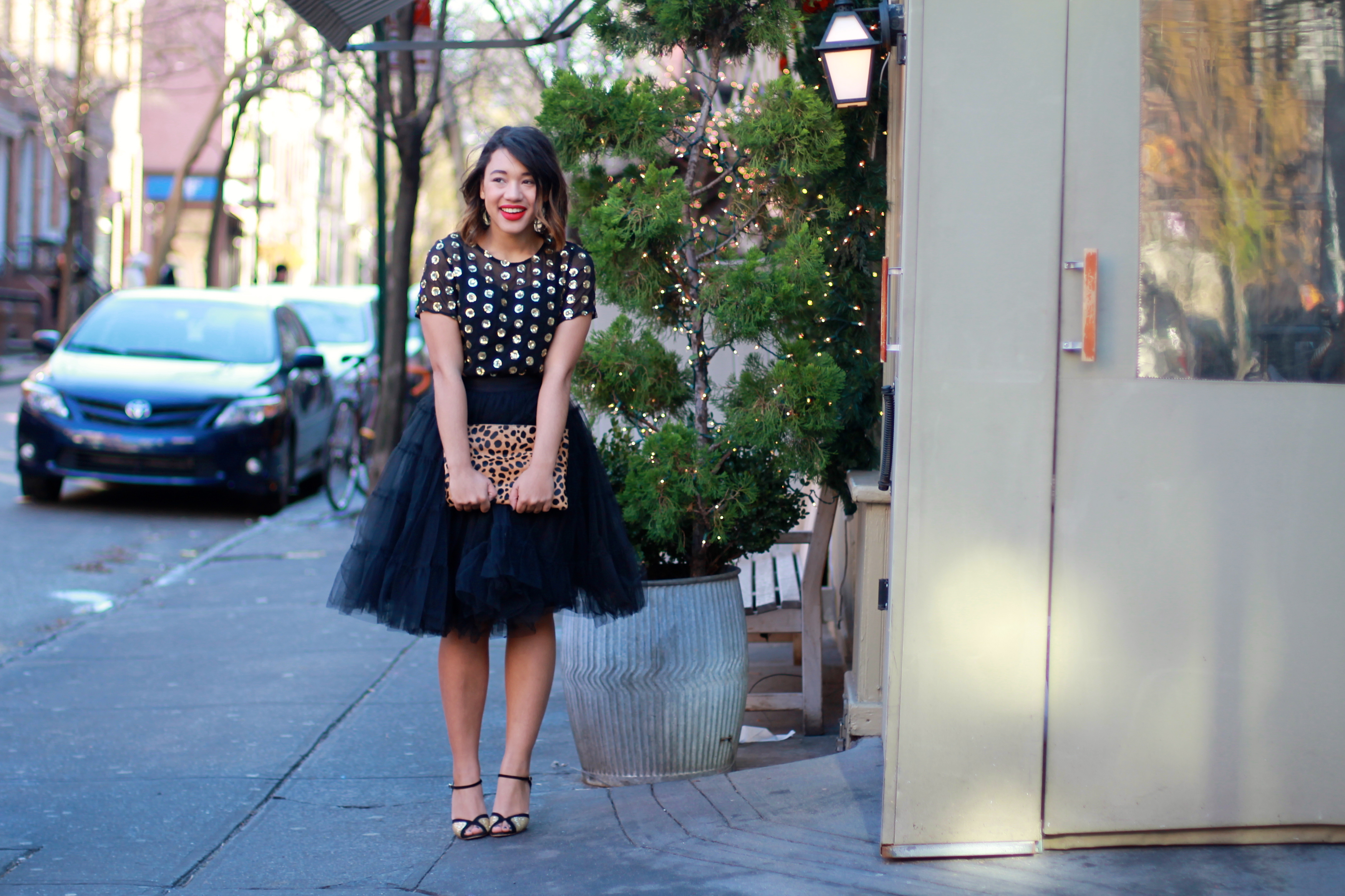 Black and hotsell gold tulle skirt