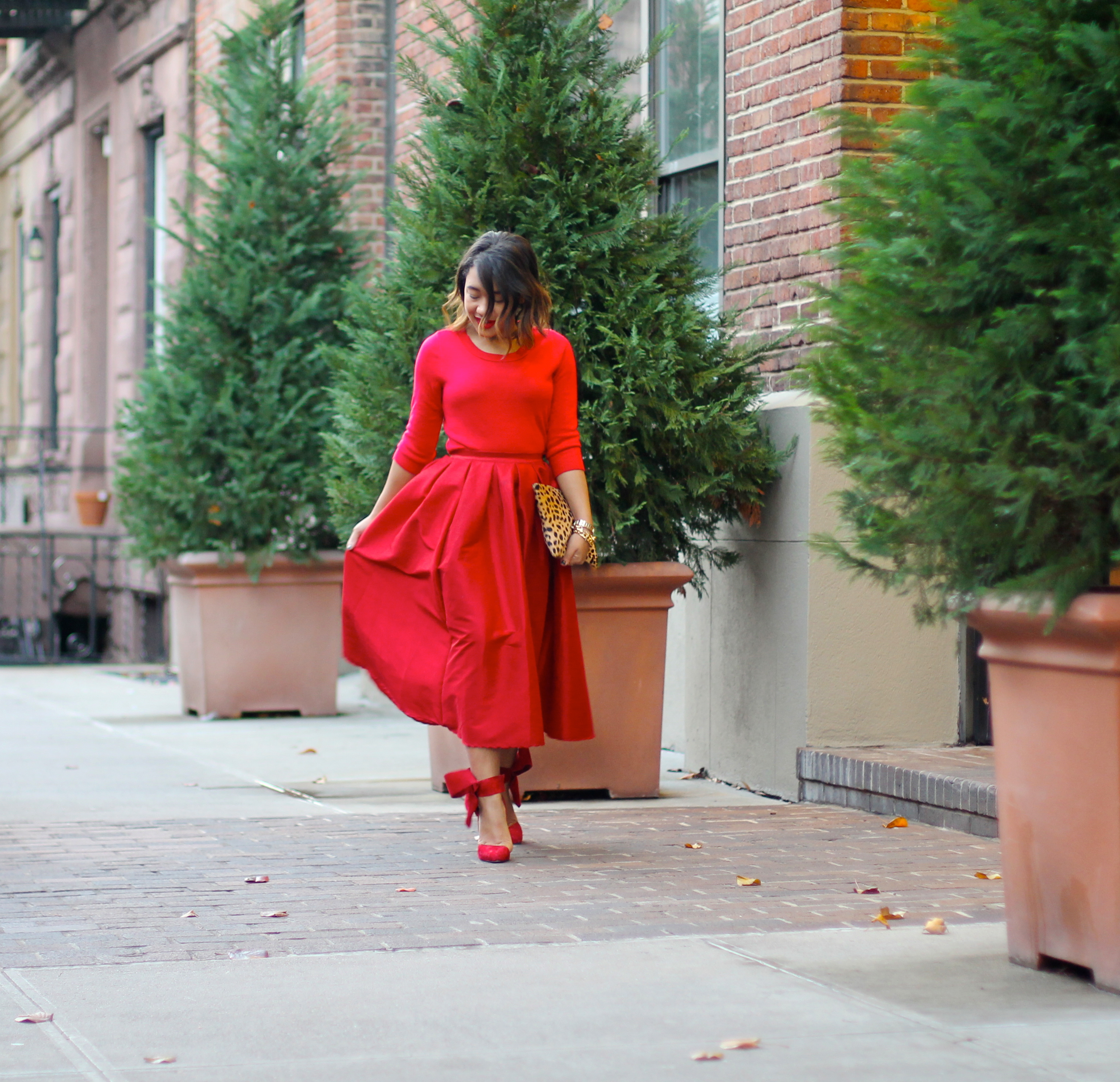 red dress red shoes red skirt red outfit holiday outfit red midi skirt full red midi skirt red midi skirt full midi skirt midi skirt red blogger look all red blogger look red look red outfit red style all red blogger look black fashion blogger black fashion blogger fashion blogger red bow shoes big red bow holiday look what to wear to a holiday party holiday party style holiday style 