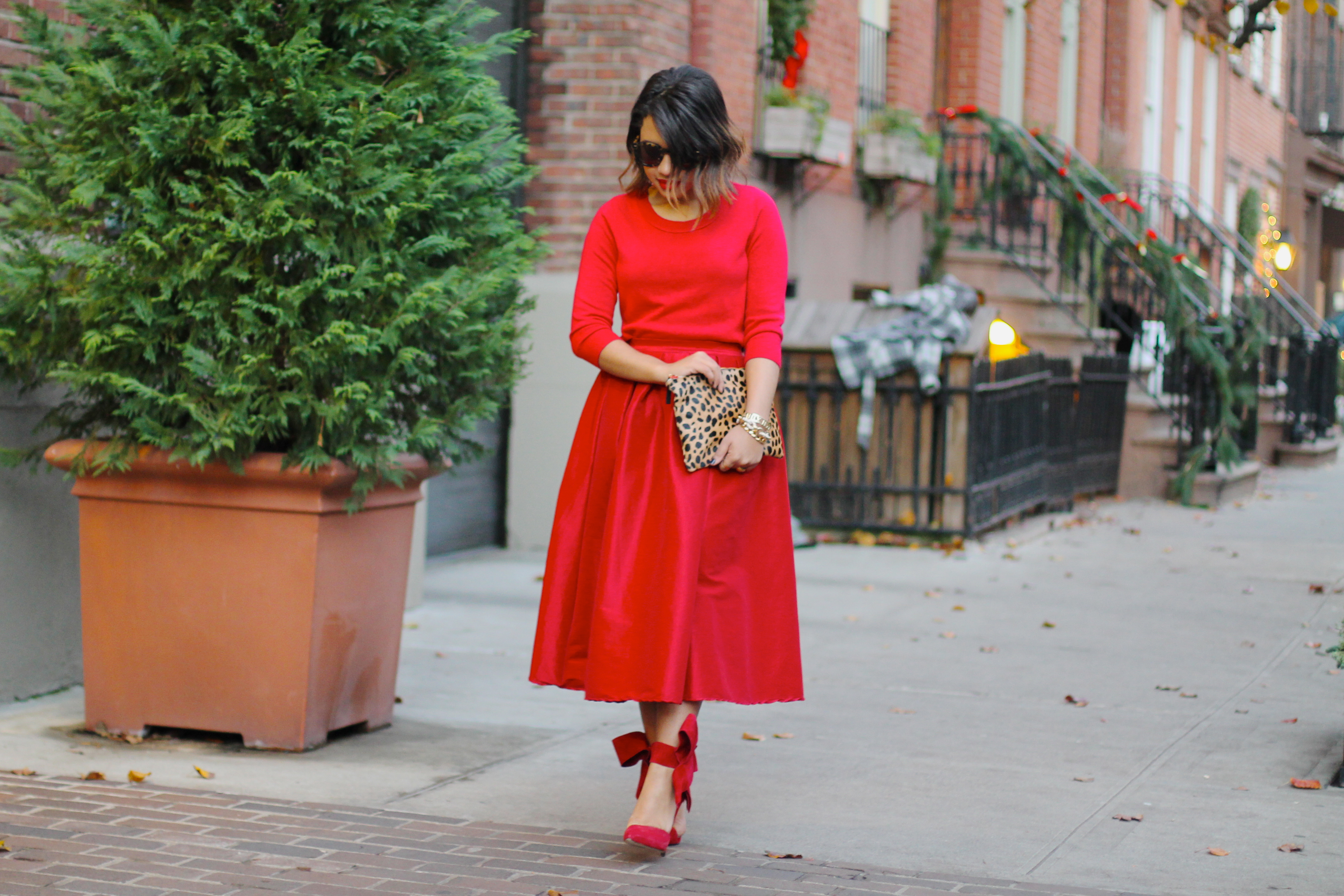 red dress red shoes red skirt red outfit holiday outfit red midi skirt full red midi skirt red midi skirt full midi skirt midi skirt red blogger look all red blogger look red look red outfit red style all red blogger look black fashion blogger black fashion blogger fashion blogger red bow shoes big red bow holiday look what to wear to a holiday party holiday party style holiday style 