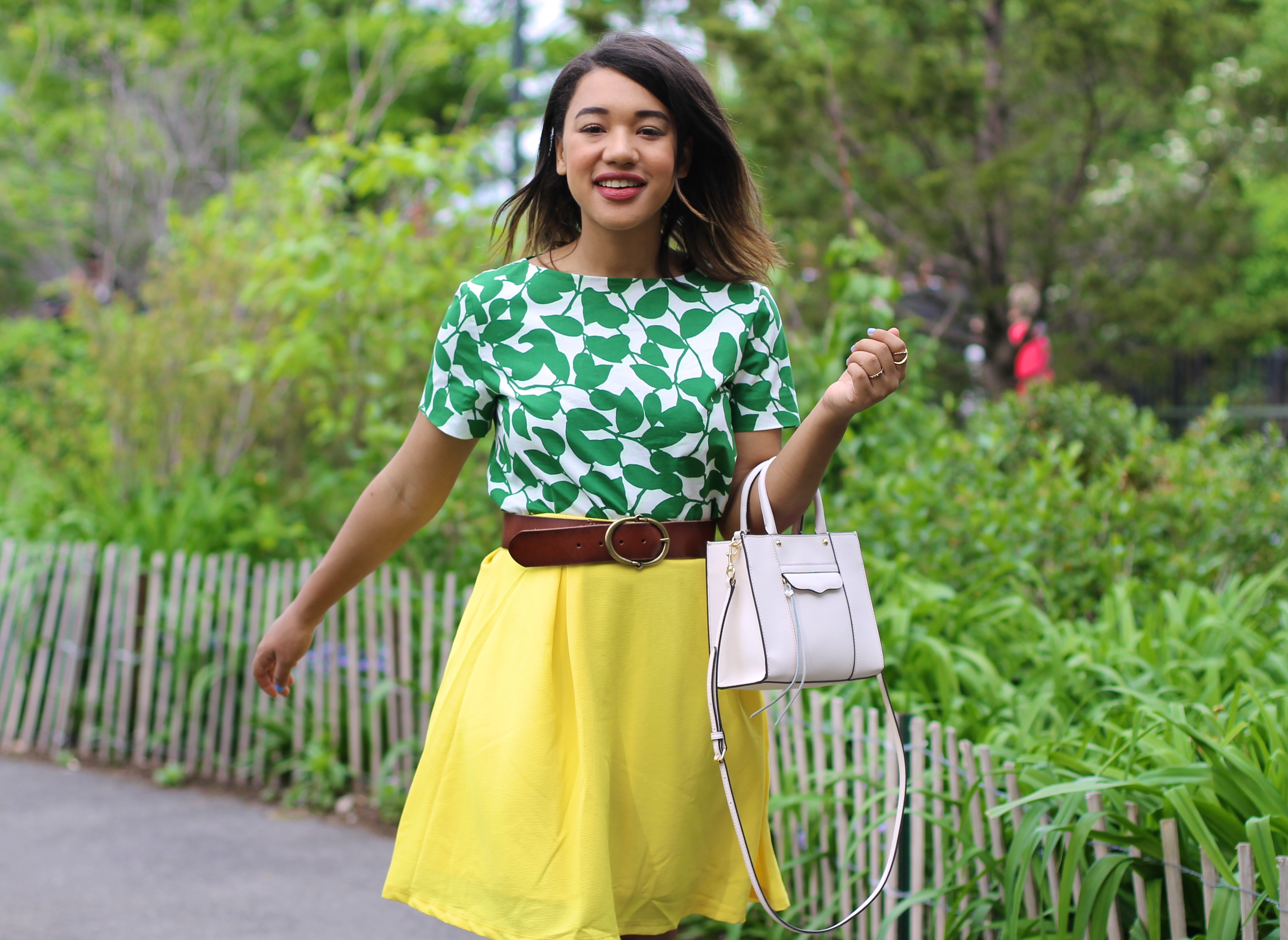 yellow and green green and yellow blair waldorf style look of the day blogger style kate spade blogger kate spade fashion blog kate spade blog kate spade crop top yellow skirt yellow crop top summer style spring style new york style fashion bloggers to follow fashion blogger new york new york fashion blogger