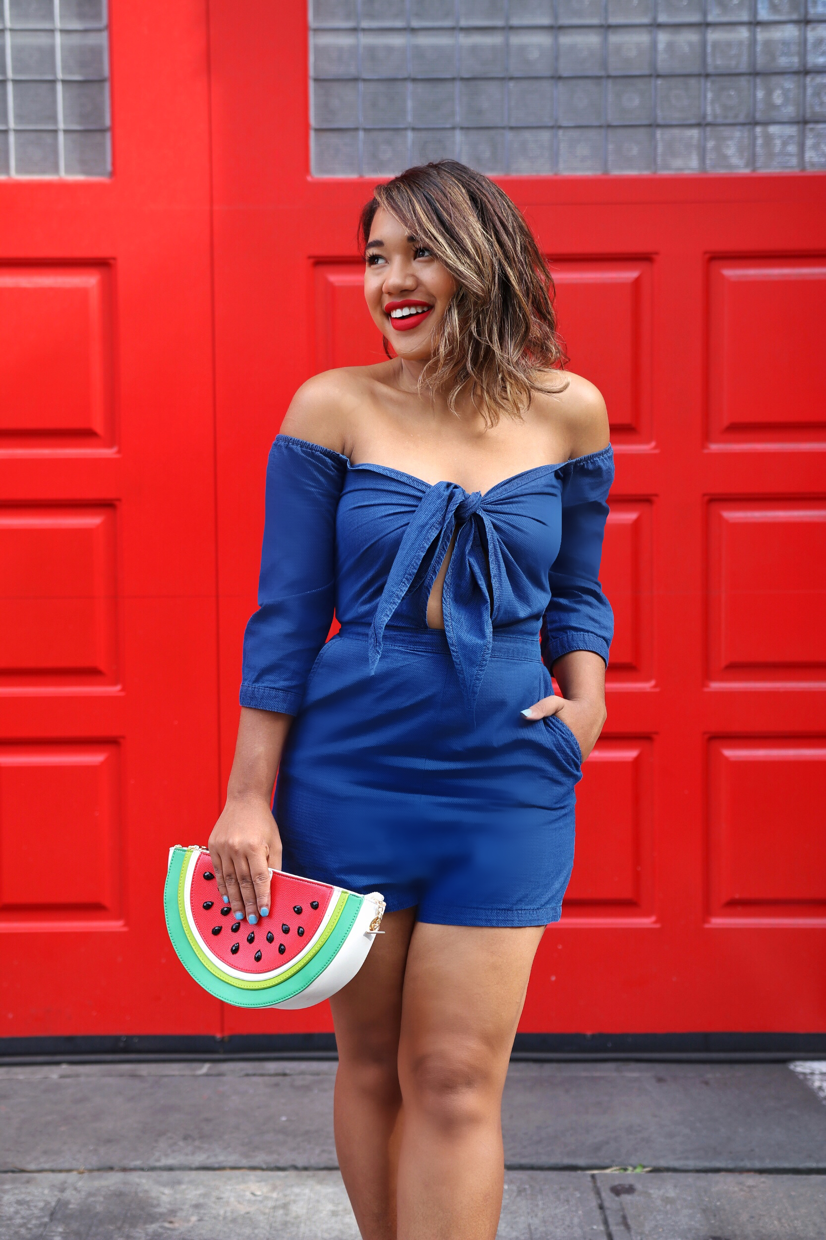 denim romper denim asos romper denim romper bow romper off the shoulder romper red lip watermelon clutch colormecourtney color me courtney colormecourtney.com @colormecourtney color me courtney instagram color me courtney blog black fashion bloggers new york city fashion blogger NYC fashion blogger nyc fashion blogger new york juliah engle fashion blog african american fashion blogger vogue fashion pinterest fashion street style blogger style what bloggers wear best fashion bloggers rach martino fashion bloggers julia hengle gal meets glam with love from kat bloggers to follow taylor swift style zooey deschanel style taylor swift fashion zooey deschanel fashion amber filler barefoot blonde the best fashion bloggers best fashion bloggers new york pink peonies rachel parcell fun fashion blogger kate spade fashion blogger stripe fashion blogger polka dot fashion bloggers happy fashion blogger what to wear spring fashion spring style spring outfits spring style guide denim romper summer outfit summer style guide what to wear for summer bbq outfit summer bbq summer style watemelon watermelon clutch 